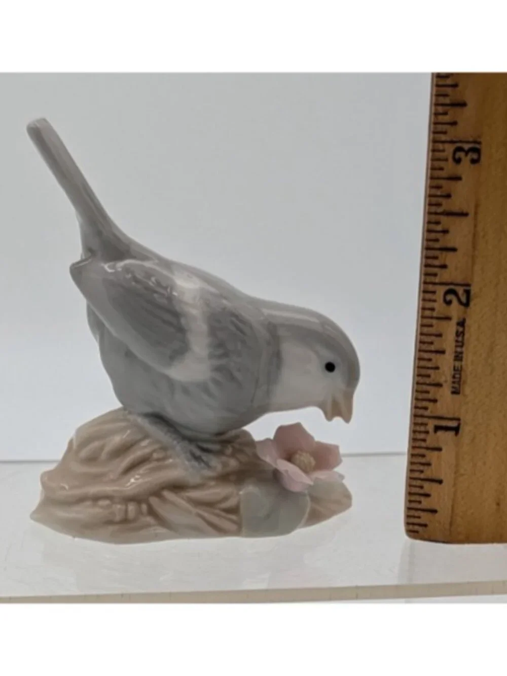 Vintage George Good Porcelain Bird with Flowers Figurine